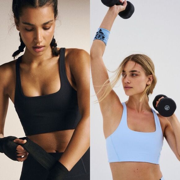 Free People Movement Never Better Square Neck Bra FP Sports Coral Pink XS NWT - Picture 8 of 9